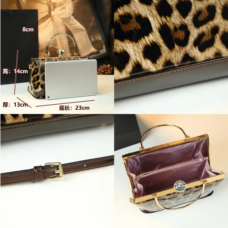 Patent Leopard Mini Shoulder Bag, Party Clutch - product photo 4