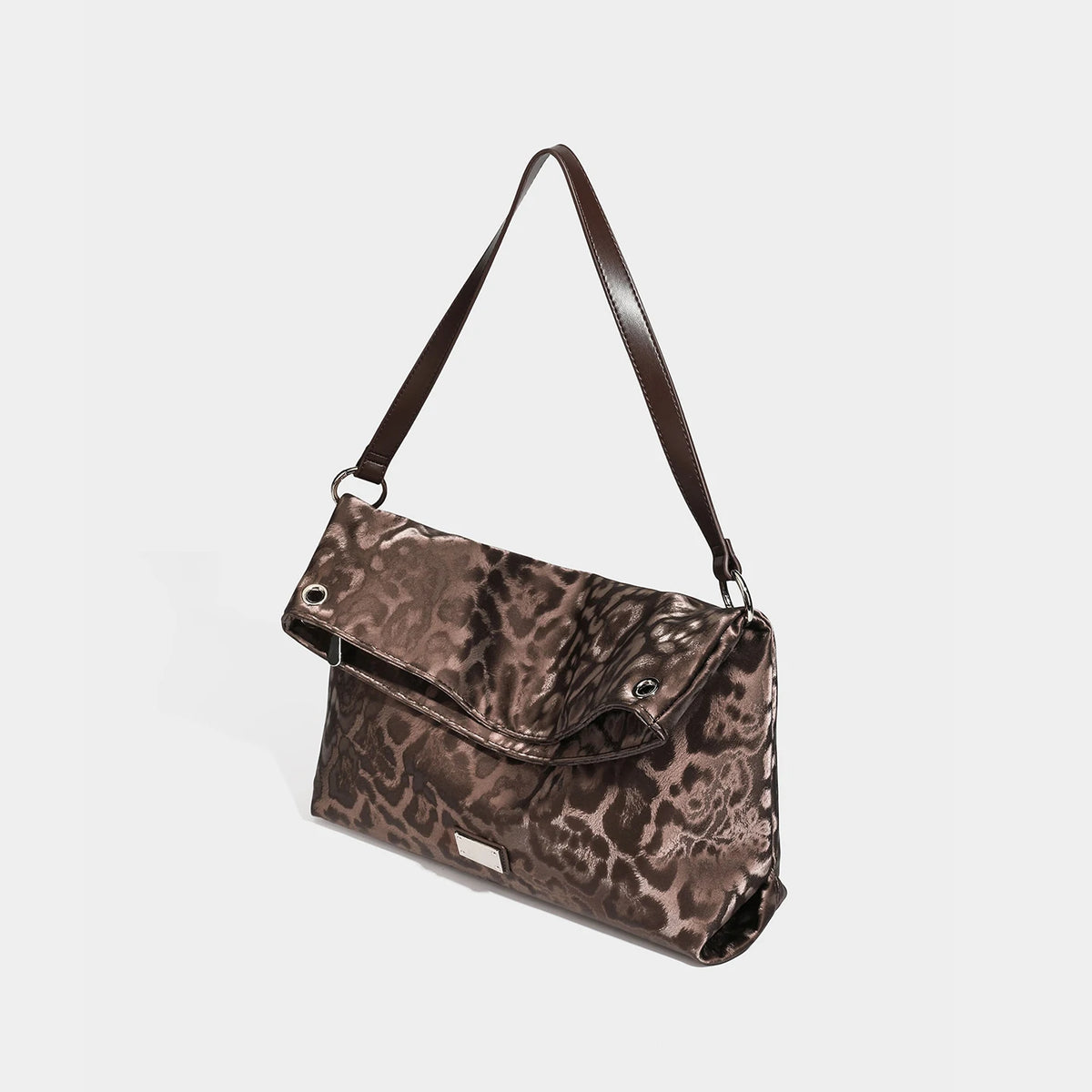 Leopard Velvet Hobo Bag, Animal Print Shoulder Tote - product photo 4