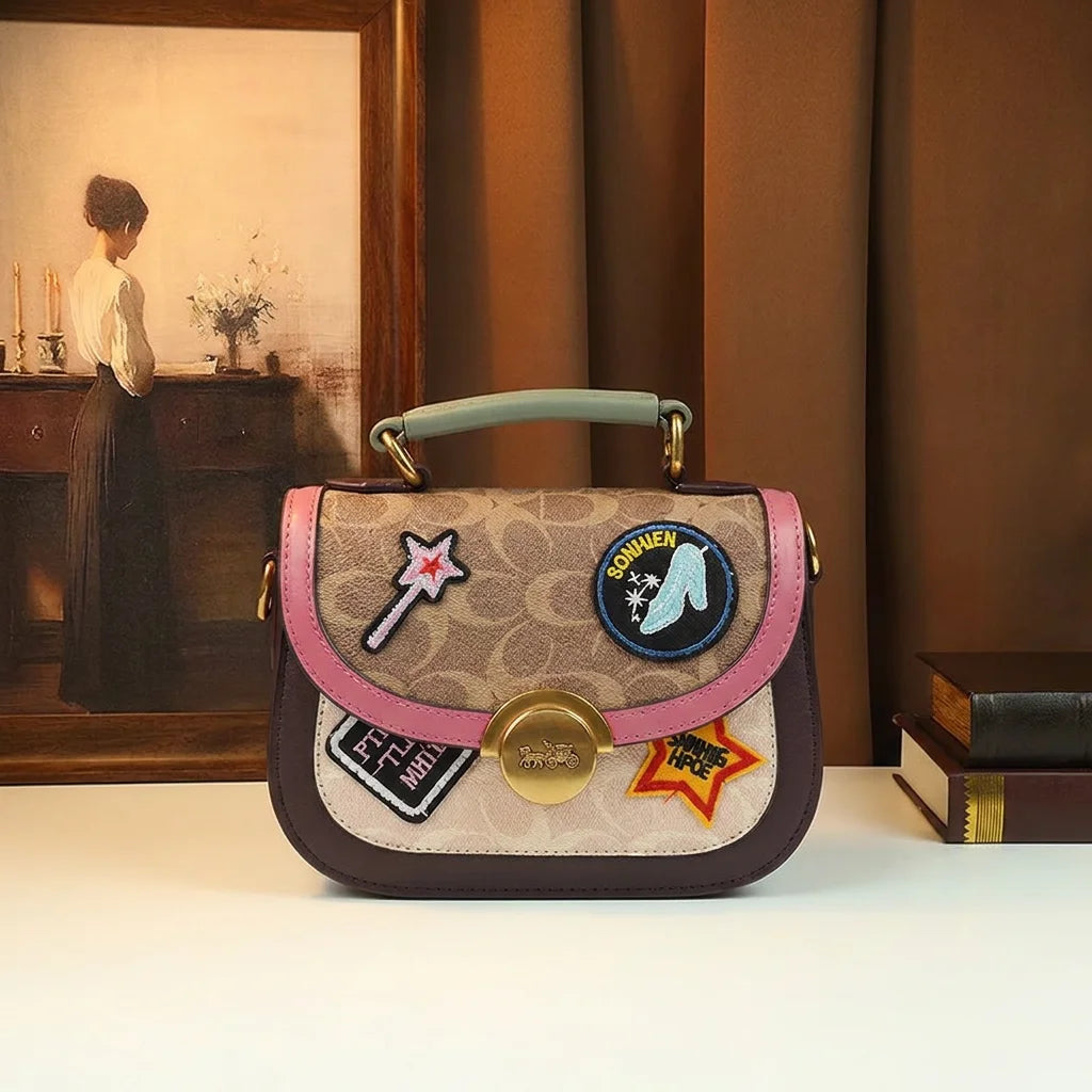 Monogram Patchwork Satchel, Vintage Top-Handle Bag - product photo 1