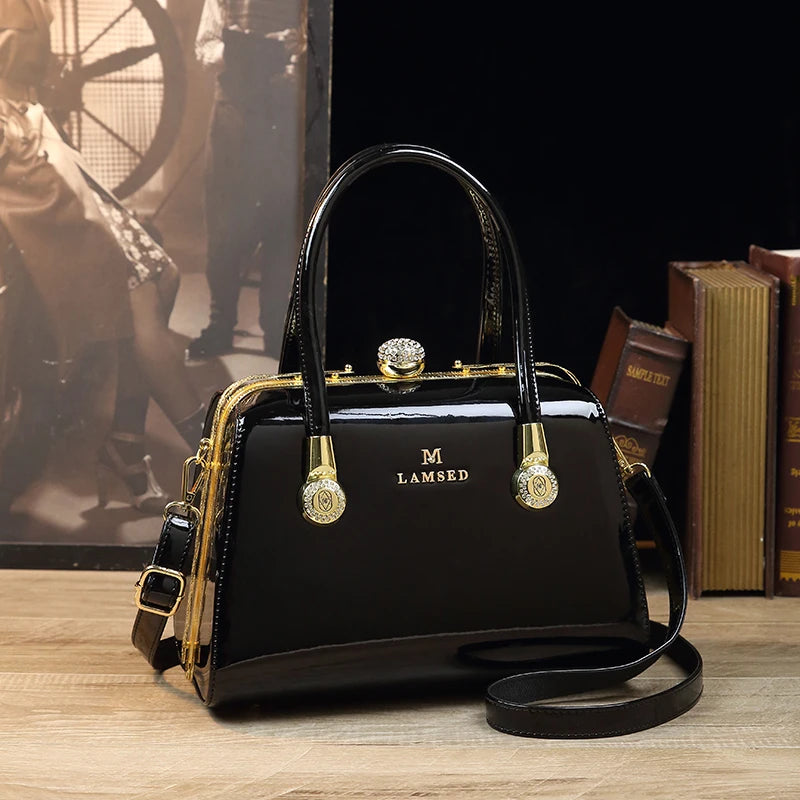 Diamond-Studded Mini Handbag with Twilly Scarf, Adjustable Strap - product photo 5