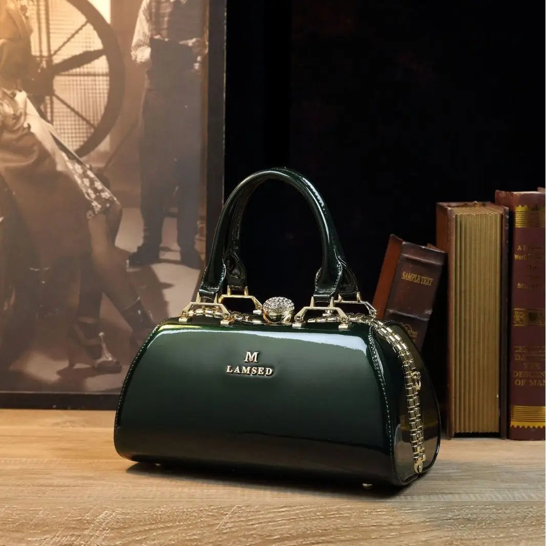 Solid-Colour Shoulder Bag with Stone Detail - product photo 3