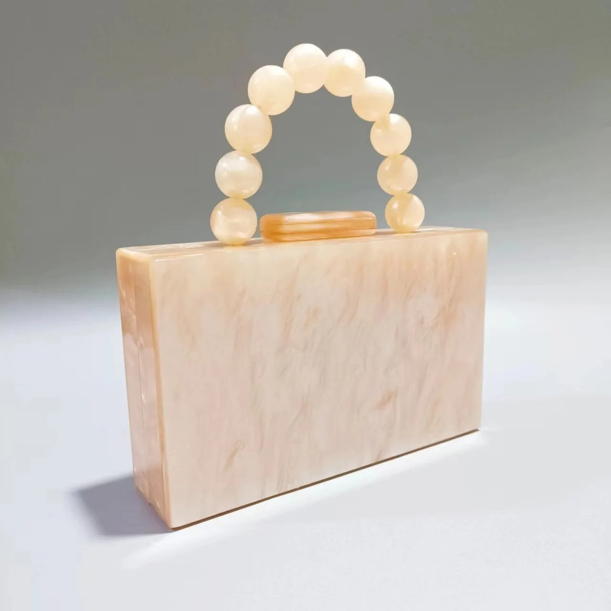 Pearlescent Beaded Dinner Bag, Acrylic Evening Purse - product photo 5