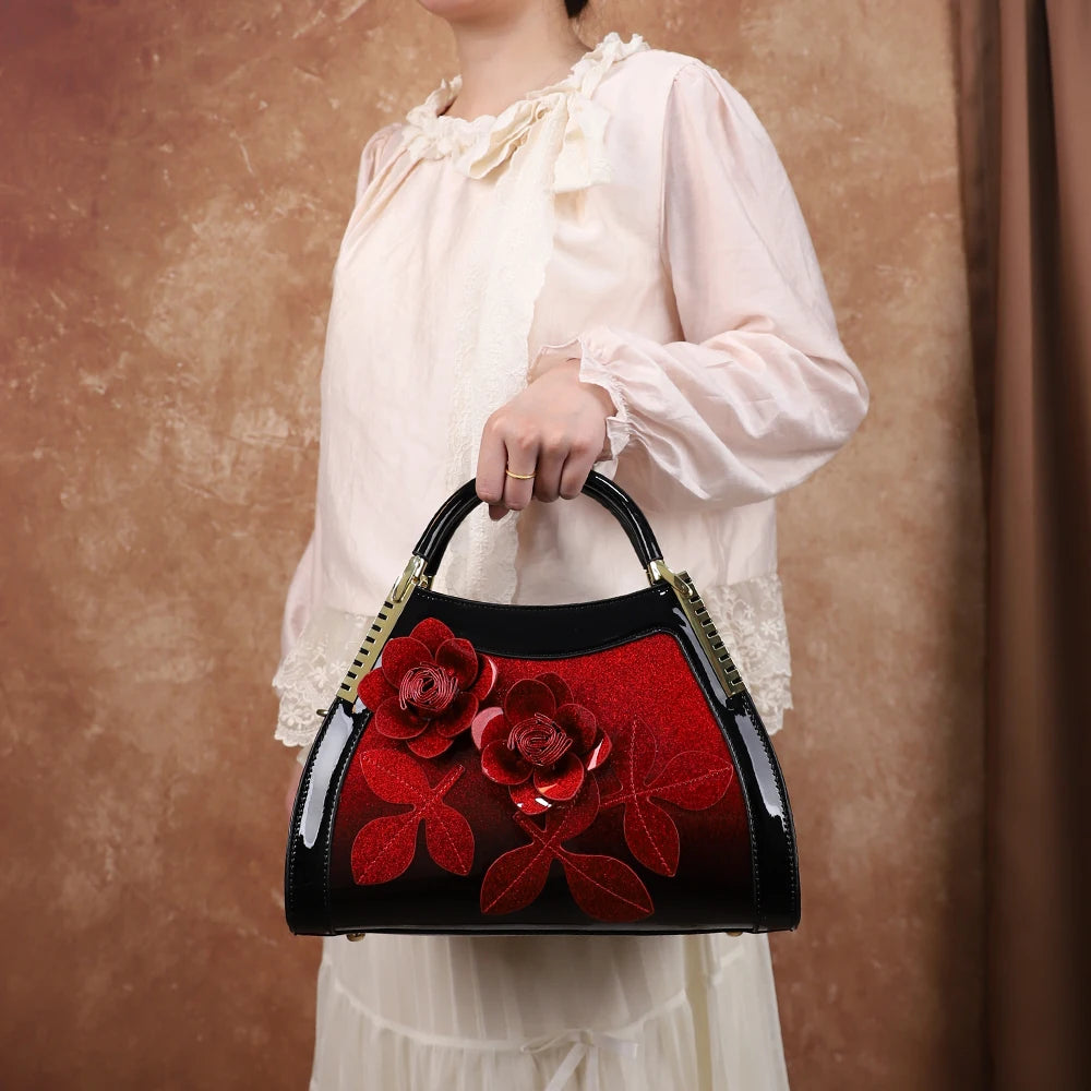 Retro-Pattern Pillow Bag, Applique Shoulder Bag - product photo 5