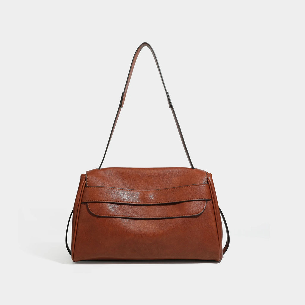 Minimalist Flap Shoulder Bag, Top-Handle Satchel - product photo 4