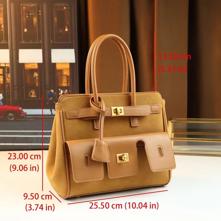 Square Business Shoulder Bag, Compact Modern Satchel - product photo 6