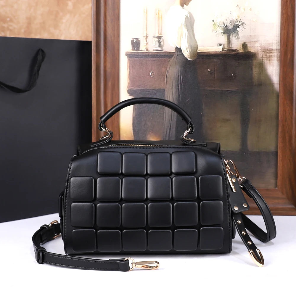 Small Boxy Shoulder Bag, Zip PU Handbag - product photo 1