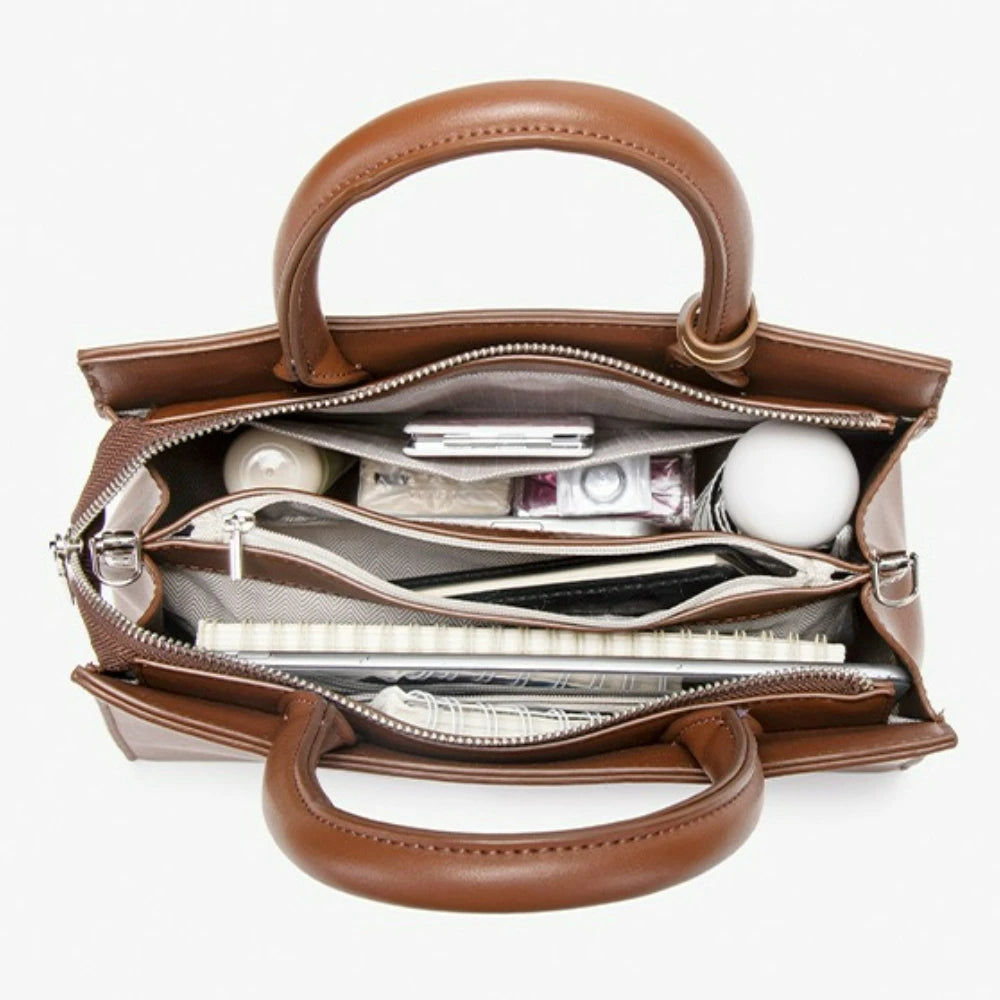 Embroidered Large Shoulder Bag, Textured Crossbody Tote - product photo 5
