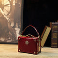 Square-Handle Satchel Bag, Retro Textured Handbag - product photo 1