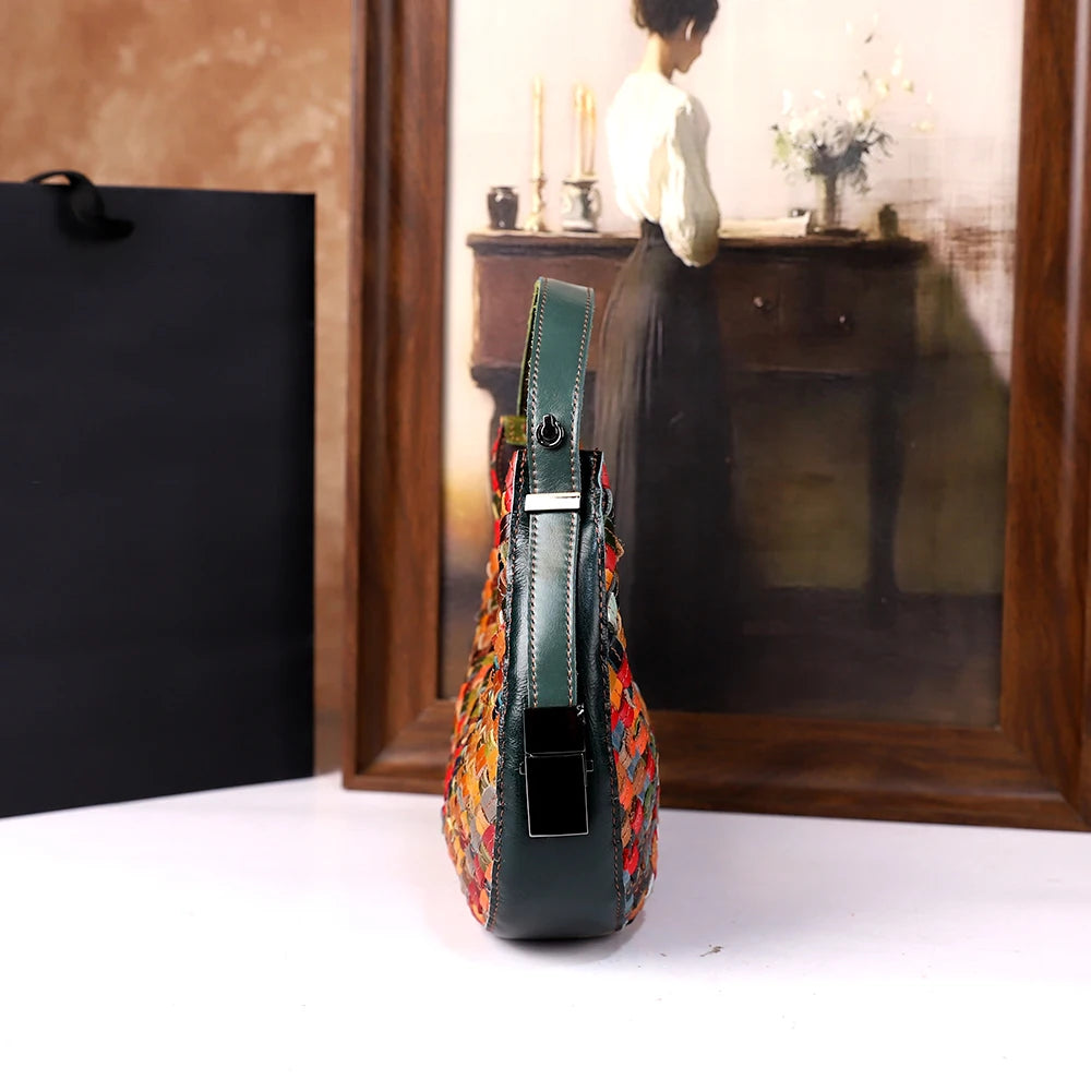 Half-Moon Genuine Leather Crossbody Bag - product photo 4