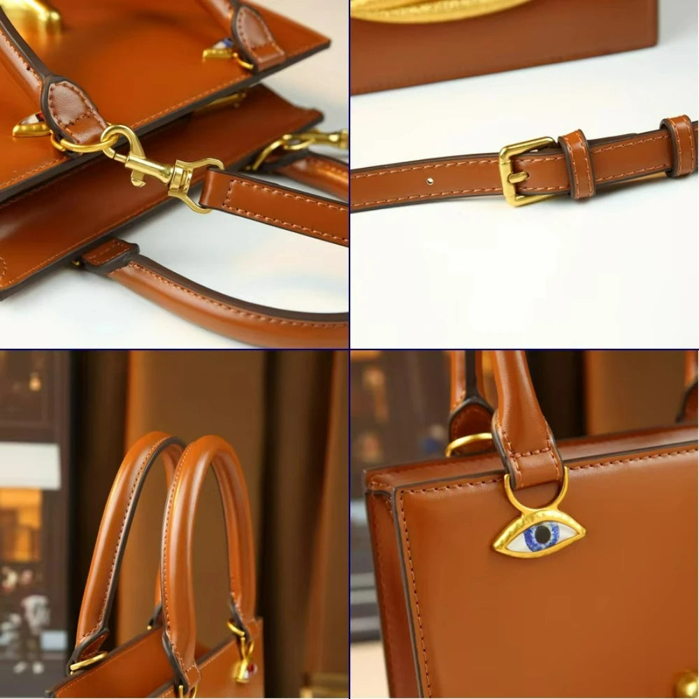 3D Metal Face Handbag, Vintage PU Art Bag - product photo 5