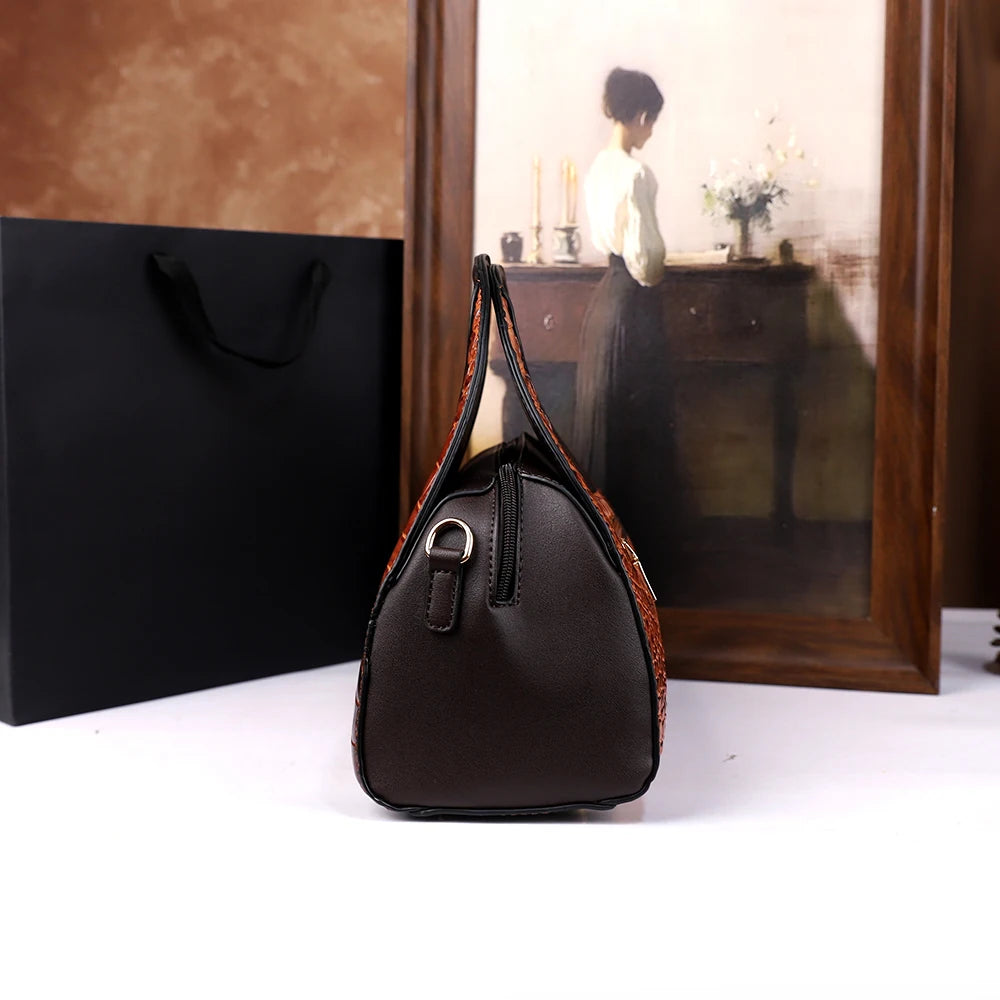 Croc-Pattern Crossbody Bag with Magnetic Closure - product photo 4