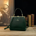 Croc-Pattern Tote with Stone Detail, Casual Shoulder Bag - product photo 1