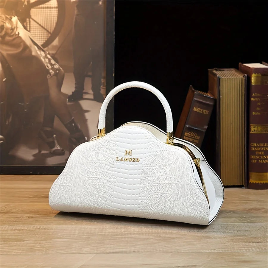 Croc-Pattern Rhinestone Clutch, Evening Bag with Strap - product photo 1
