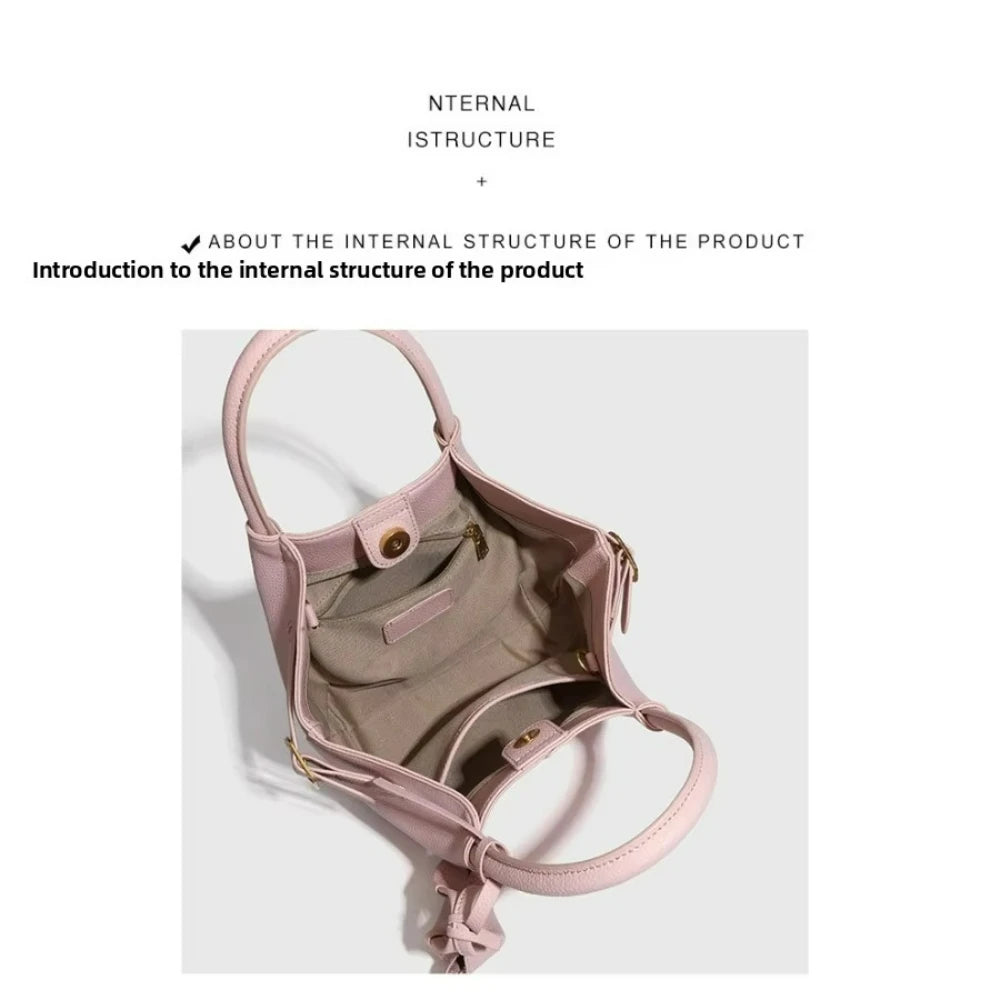 Minimalist Barrel Shoulder Bag, Solid-Colour Tote - product photo 3