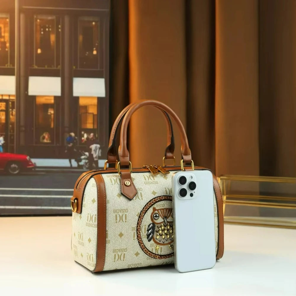 Owl Rivet Pillow Bag, Letter-Print Shoulder Bag - product photo 3