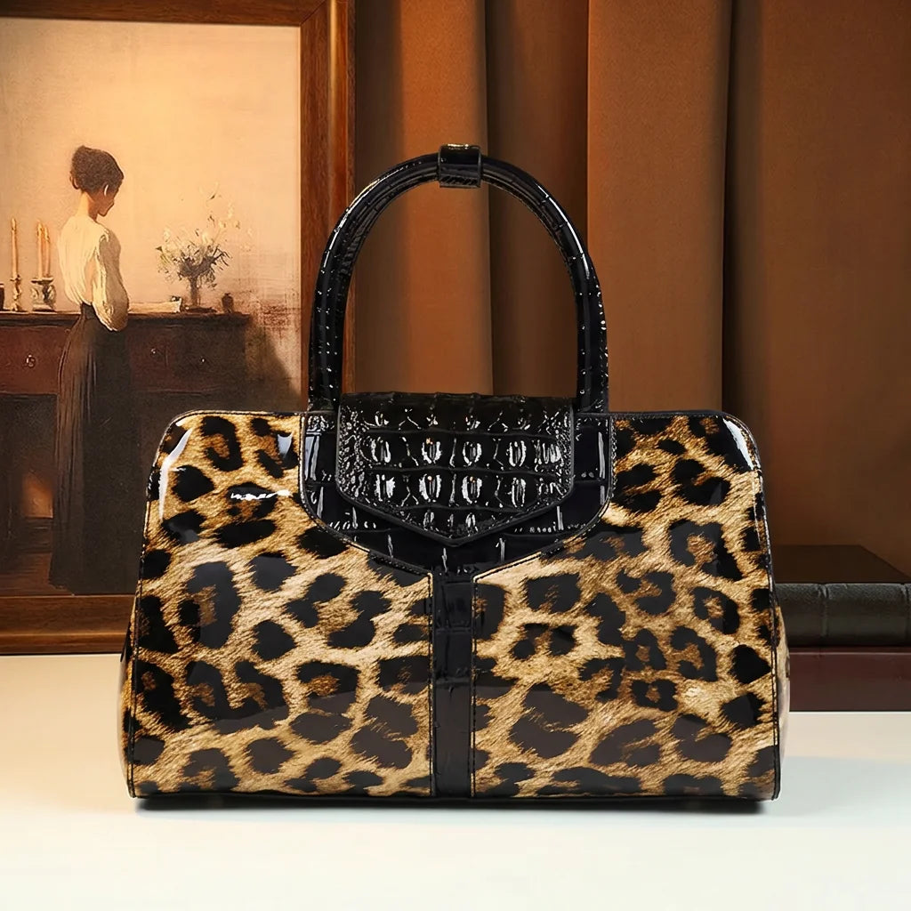 Leopard-Pattern Pillow Bag, Animal-Print Shoulder Bag - product photo 1
