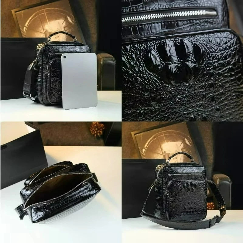 Croc-Design Business Crossbody Bag, PU Messenger Bag - product photo 4