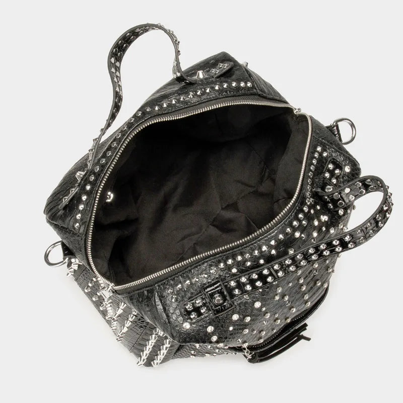 Pearl-Detail Leopard Bag, Vintage Shoulder Handbag - product photo 5
