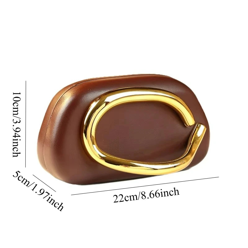 Shell-Clasp Evening Bag with Chain, PU Dinner Bag - product photo 5