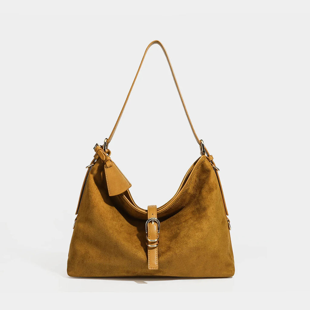 Faux-Suede Crescent Hobo Bag, Slouchy Shoulder Bag - product photo 2
