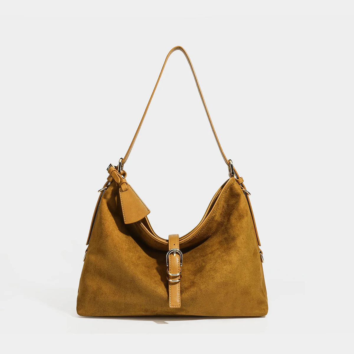 Faux-Suede Crescent Hobo Bag, Slouchy Shoulder Bag - product photo 2