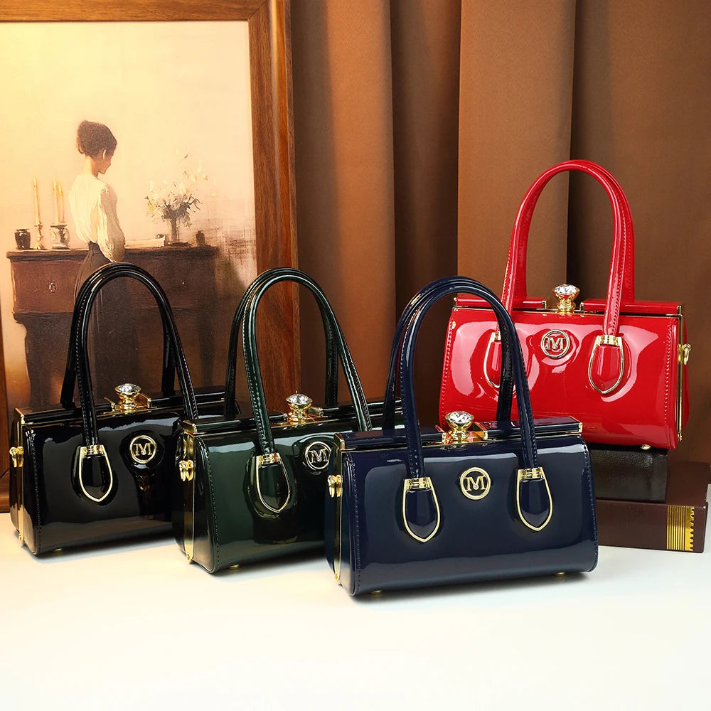 Diamond-Studded Shoulder Bag, Retro PU Crossbody - product photo 4