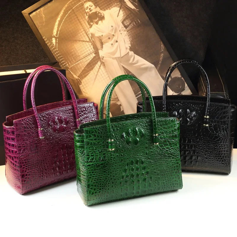 Croc-Pattern Business Shoulder Bag, Large Crossbody - product photo 3