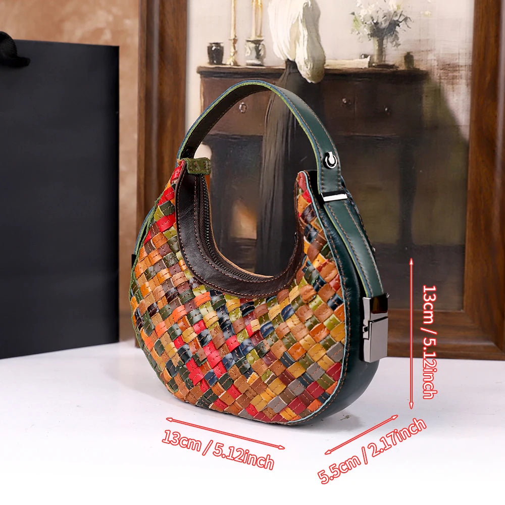 Half-Moon Genuine Leather Crossbody Bag - product photo 2