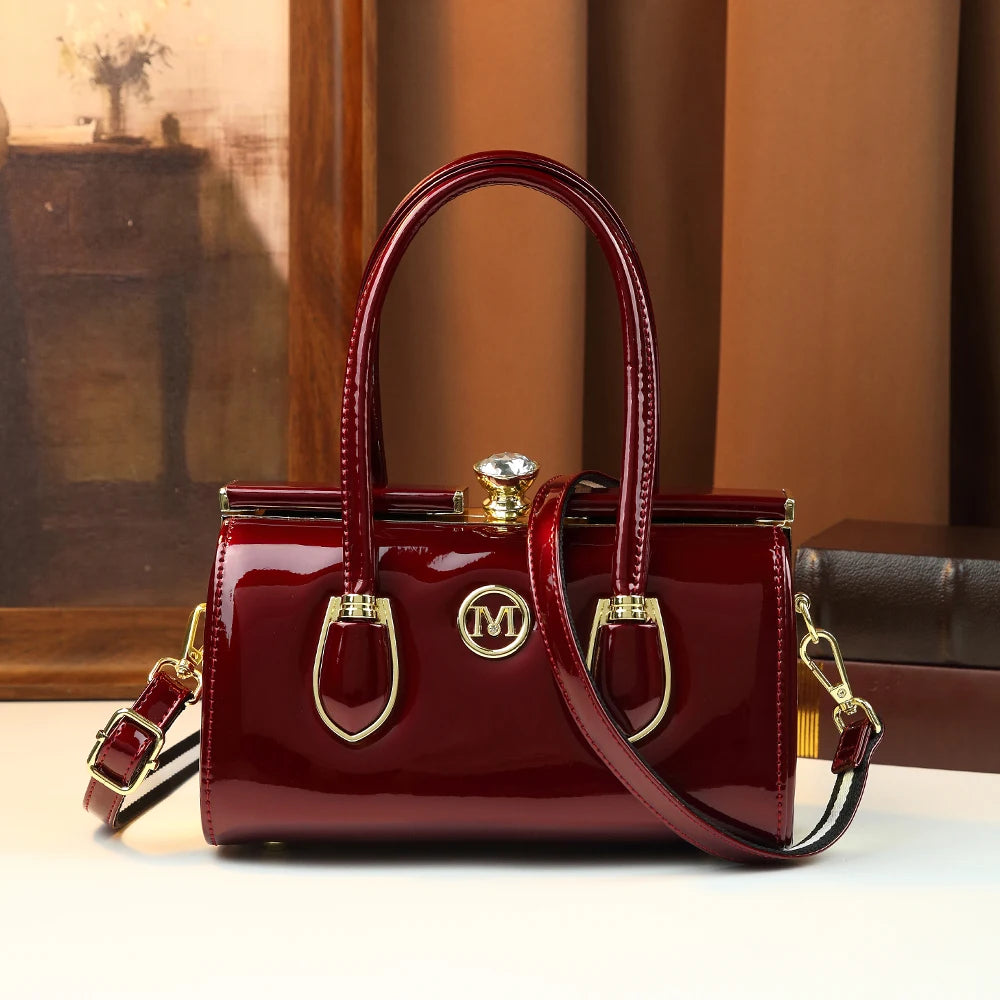Diamond-Studded Shoulder Bag, Retro PU Crossbody - product photo 2