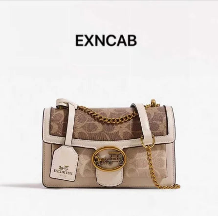 Monogram Print Handbag with Carriage Motif, PVC Shoulder Bag - product photo 4