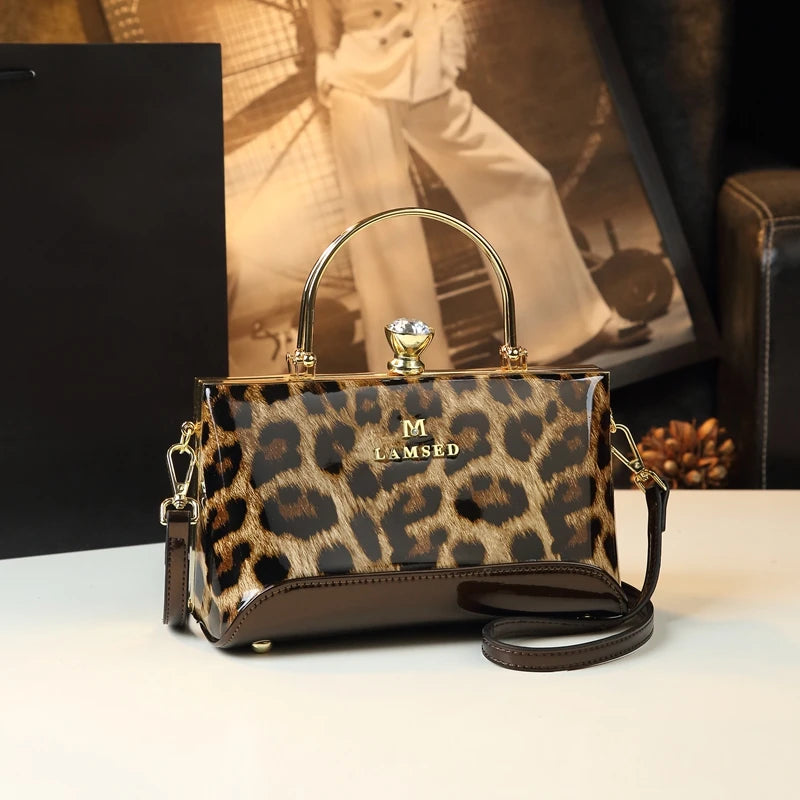 Patent Leopard Mini Shoulder Bag, Party Clutch - product photo 5